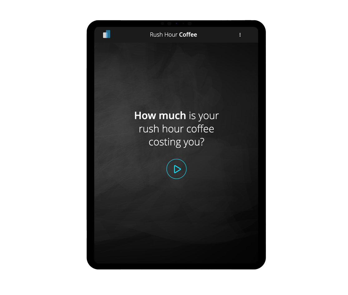 Tablet showing the coffee calculator