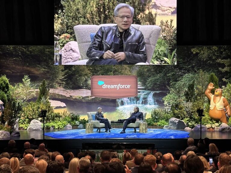 Jensen Huang on stage at Dreamforce
