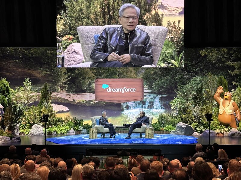 Jensen Huang on stage at Dreamforce